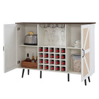 Meuble de rangement rustique en bois avec porte-bouteilles et porte-verres à vin