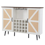 Meuble de rangement rustique en bois avec porte-bouteilles et porte-verres à vin