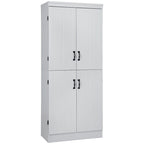 Freestanding Kitchen Pantry, 6-tier Shelving with 2 Adjustable Shelves