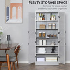 Garde-manger de cuisine autoportant, étagère à 6 niveaux avec 2 étagères réglables