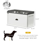 Garde-manger pour chien avec tiroir de rangement, meuble de rangement pour croquettes avec 2 gamelles surélevées amovibles pour grands chiens