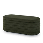 Banc ottoman de rangement ovale moderne, banc de bout de lit en tissu Boucle Teddy avec rangement, tabouret de bout de lit avec charnière de sécurité