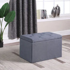 Banc de rangement capitonné gris de 18,5 pouces