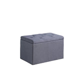 Banc de rangement capitonné gris de 18,5 pouces