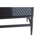 Bahut laqué noir à 4 portes en bois, meuble de rangement pour salon, bureau, cuisine