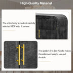 Buffet incurvé rétro minimaliste avec poignées dorées et séparateurs réglables