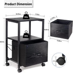 Support roulant métallique à 2 niveaux pour imprimante de bureau à domicile - 30P x 40L x 65H cm