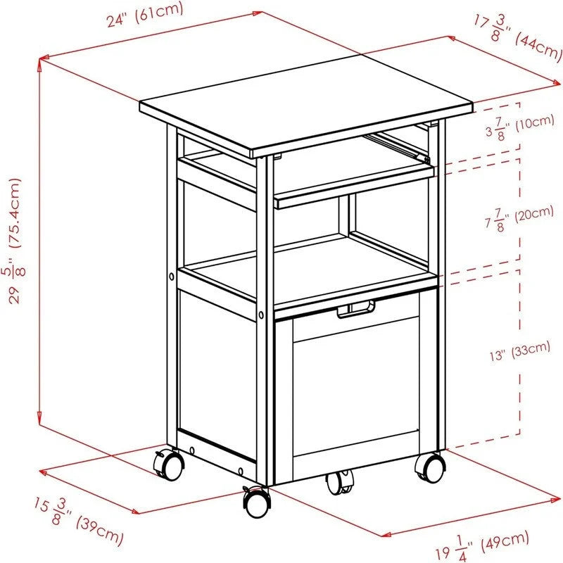 Organisateur de bureau à domicile, Noyer - 16L x 13P x 11H