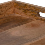 Plateau de service en bois avec support 30 x 32 Plateau TV marron Support décoratif rustique contemporain ou affichage de rangement - 30 x 15 x 32