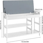 Banc de rangement pour entrée - 11,4P x 36L x 19,7H