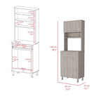 Meuble de rangement pour garde-manger avec deux portes doubles, finition gris clair