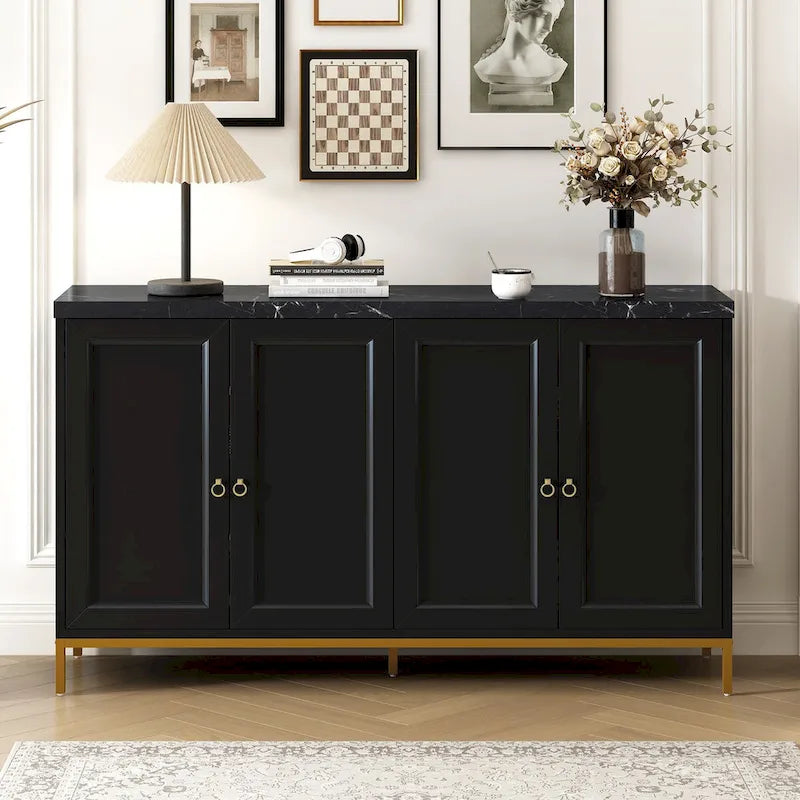 Buffet moderne avec poignées et pieds en métal