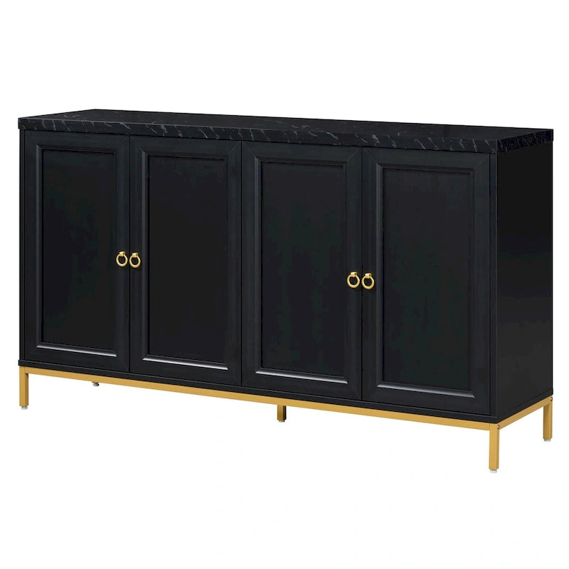 Buffet moderne avec poignées et pieds en métal