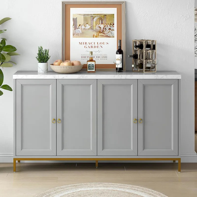 Buffet moderne avec poignées et pieds en métal