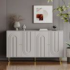 Meuble de rangement en bois avec portes vitrées et étagères