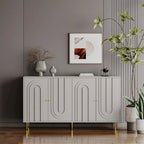 Meuble de rangement en bois avec portes vitrées et étagères