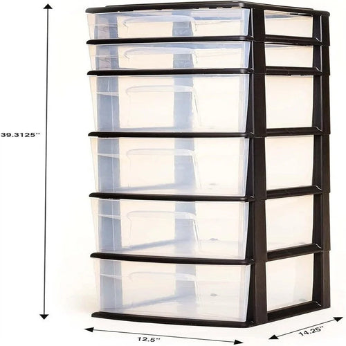 Commode 6 tiroirs en plastique pour maison, bureau ou chambre