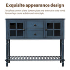 Table console de buffet avec étagère inférieure, meuble de rangement de salon en bois/verre style ferme