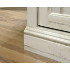 Meuble TV de 60 po avec portes coulissantes, fini blanc planche