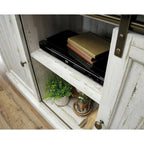 Meuble TV de 60 po avec portes coulissantes, fini blanc planche