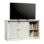 Meuble TV de 60 po avec portes coulissantes, fini blanc planche