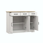 Meuble de Rangement Buffet de Ferme avec 3 Tiroirs et 3 Portes