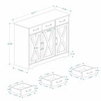 Meuble de Rangement Buffet de Ferme avec 3 Tiroirs et 3 Portes