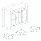 Meuble de Rangement Buffet de Ferme avec 3 Tiroirs et 3 Portes