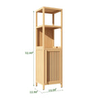 Meuble de rangement multifonctionnel en bambou de grande capacité pour salle de bain et salon