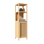Meuble de rangement multifonctionnel en bambou de grande capacité pour salle de bain et salon
