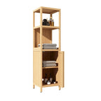 Meuble de rangement multifonctionnel en bambou de grande capacité pour salle de bain et salon