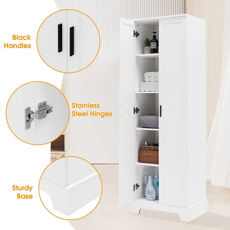 Meuble de rangement multifonctionnel à deux portes pour salle de bain, bureau
