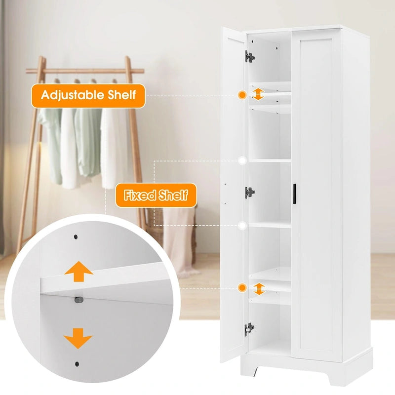 Meuble de rangement multifonctionnel à deux portes pour salle de bain, bureau